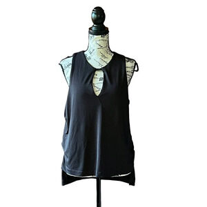 RAG & BONE HART CHOKER TANK BLACK RIB JERSEY SIZE MEDIUM SLEEVELESS DRAPED TOP